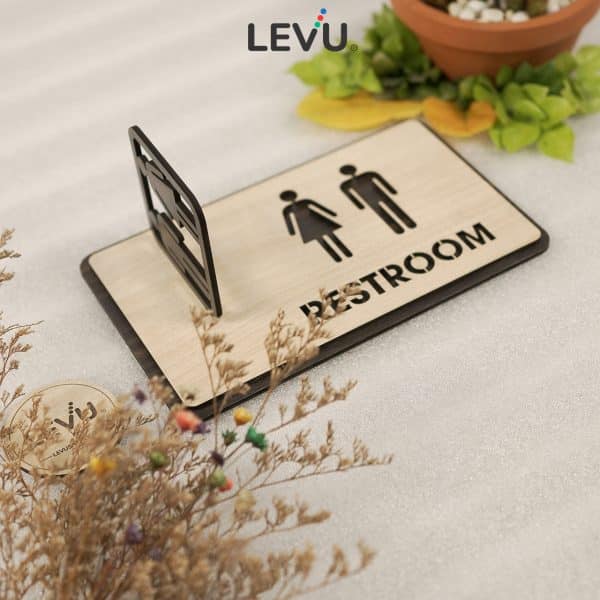 Bảng restroom 3D gắn tường thiết kế hiển thị đa chiều sáng tạo LEVU-TL38