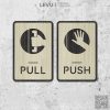 Bảng gỗ Pull Push dán cửa ra vào trang trí hiện đại LEVU-TP13