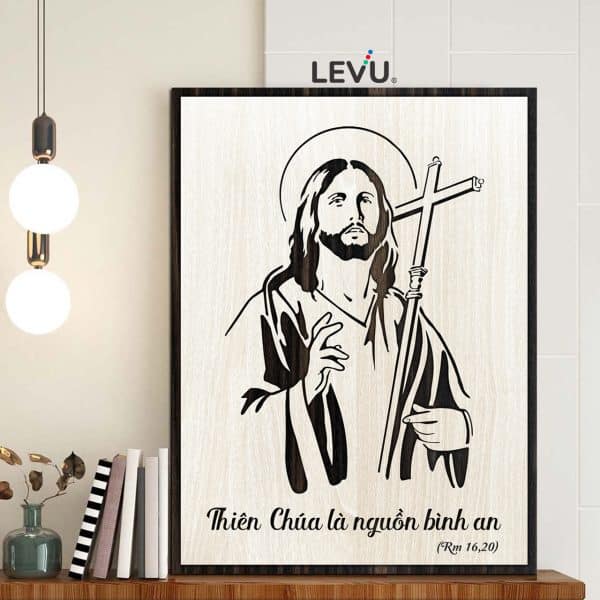 Tranh Gỗ Công Giáo LEVU CG006: Thiên Chúa là nguồn bình an