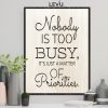 Tranh gỗ khắc chữ tiếng Anh LEVU EN29: Nobody is too busy, it's just a matter of Priorities