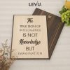 Tranh khẩu hiệu tiếng Anh LEVU EN25: The true sign of intelligence is not knowledge but imagination