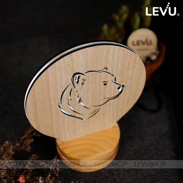 Đèn 3D để bàn hình chú Gấu bắc cực quyền uy LEVU-DNV09