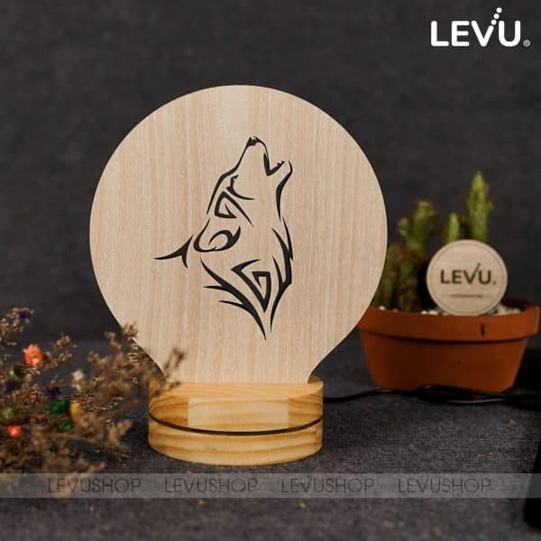 Đèn bàn trang trí hình chó sói 3D cá tính LEVU-DNV03