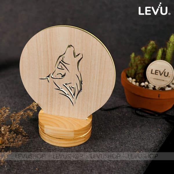 Đèn bàn trang trí hình chó sói 3D cá tính LEVU-DNV03