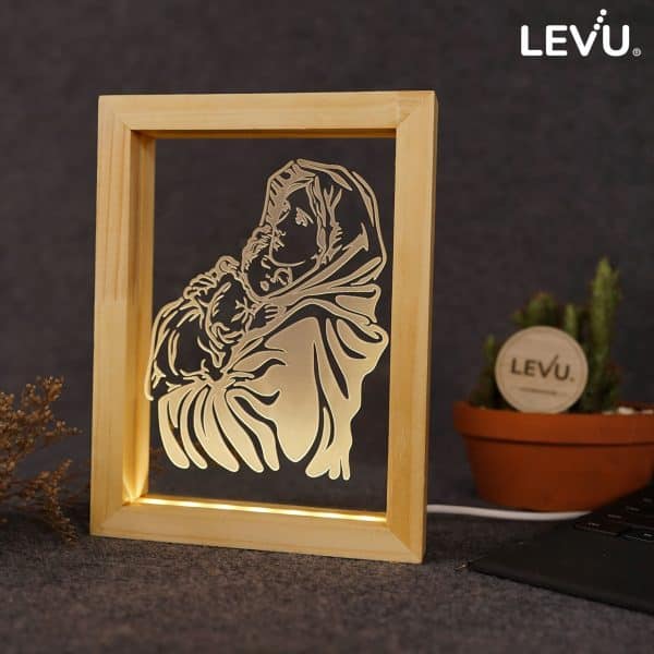 Đèn để bàn 3D hình Đức Mẹ Maria Công Giáo LEVU-DCG08