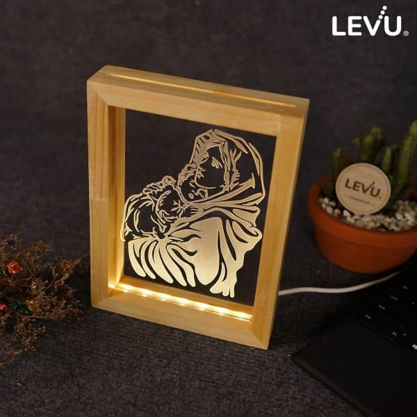 Đèn để bàn 3D hình Đức Mẹ Maria Công Giáo LEVU-DCG08