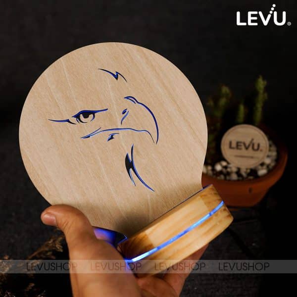 Đèn ngủ khắc hình đại bàng LED 3D 16 màu LEVU-DNV08
