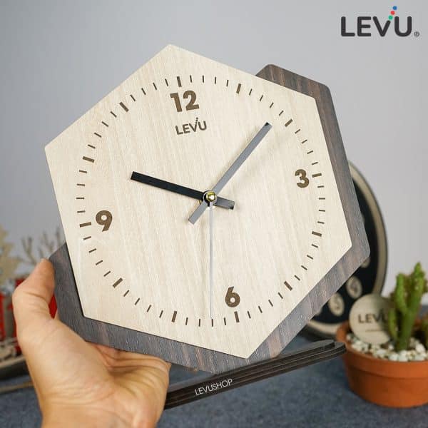 Đồng hồ để bàn bằng Gỗ trang trí sang trọng đẳng cấp LEVU-DH19 mẫu thiết kế mới
