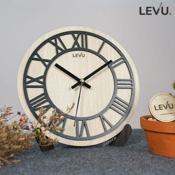 Đồng hồ để bàn Gỗ Decor trang trí nhà cửa tối giản LEVU-DH21