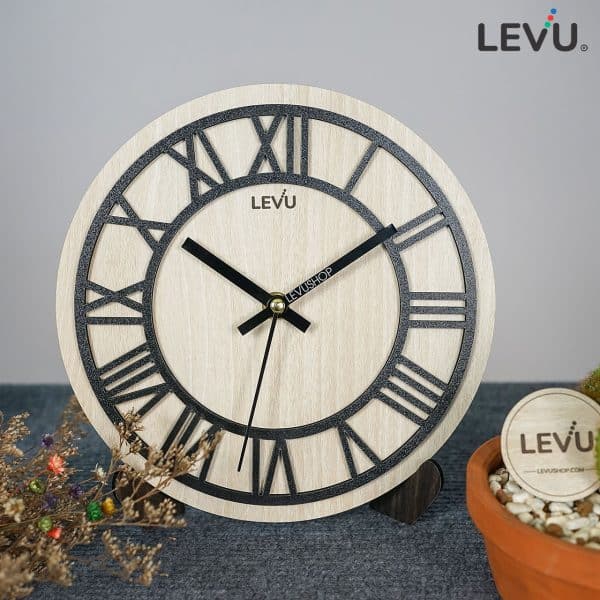 Đồng hồ để bàn Gỗ Decor trang trí nhà cửa tối giản LEVU-DH21