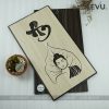 Tranh treo tường gỗ chữ An thư pháp hình Phật trên chiếc lá Bồ Đề LEVU-PG03