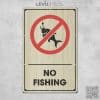 Bảng hiệu gỗ khu vực không được câu cá No fishing LEVU-BG12