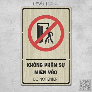 Bảng không phận sự miễn vào bằng gỗ dán tường LEVU BG30