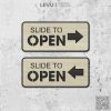 Bảng gỗ slide to open dán cửa kéo mũi tên trái phải LEVU-TP08