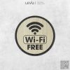 Bảng wifi free decor tròn dán tường bằng gỗ trang trí LEVU-TW05