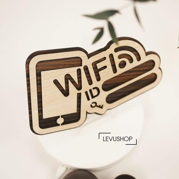 Bảng tên wifi trang trí ghi thông tin wifi password bằng gỗ LEVU-TW11