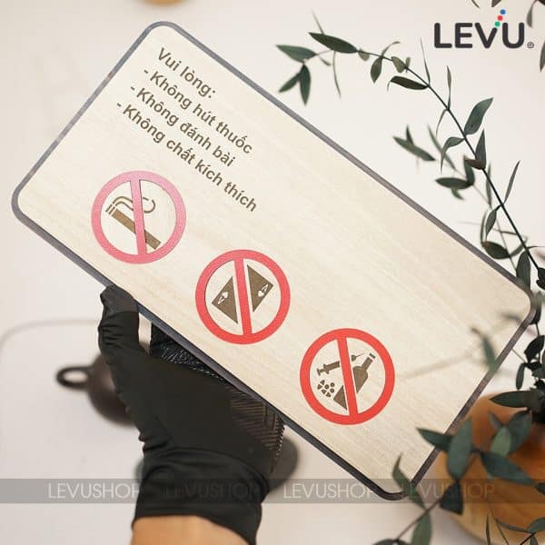 Bảng báo cấm trong khu vực phòng riêng quán cà phê LEVU-BG08B