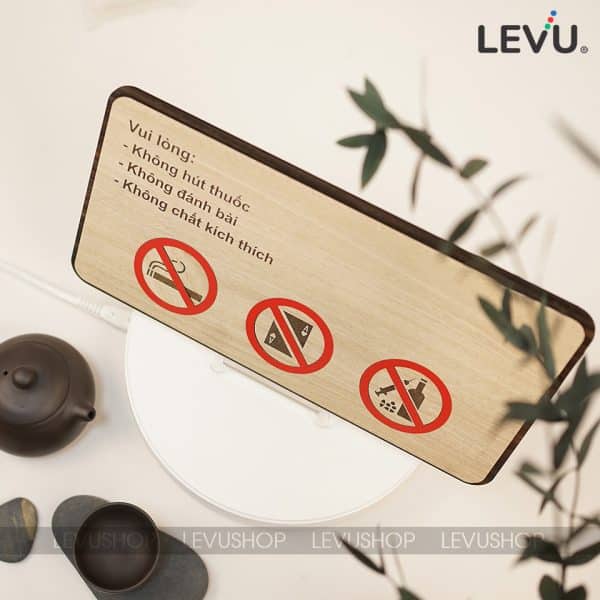 Bảng báo cấm trong khu vực phòng riêng quán cà phê LEVU-BG08B