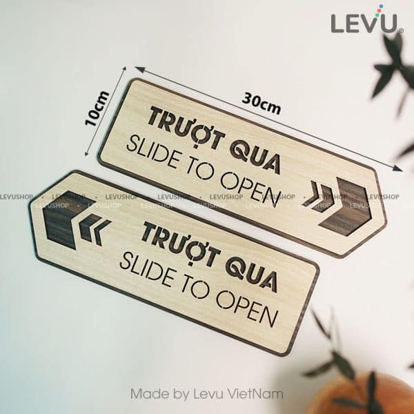 Bảng gỗ slide to open (trượt qua để mở cửa) LEVU-TP14