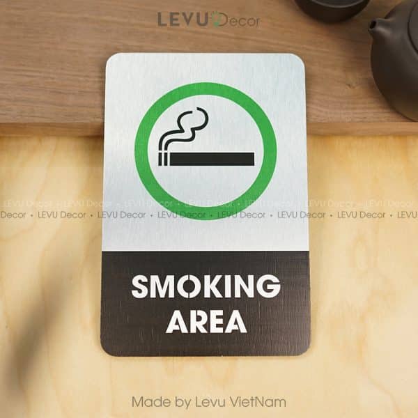 Bảng smoking area, biển báo khu vực được hút thuốc ALB-BG05Y