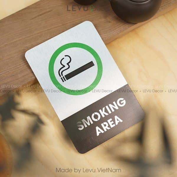 Bảng smoking area, biển báo khu vực được hút thuốc ALB-BG05Y