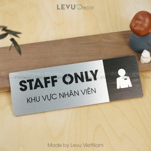Bảng tên phòng chức danh dán cửa chất liệu nhôm alu ALB-BG19 - Staff only