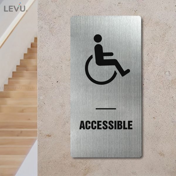 Bảng inox Accessible LEVU INL15A dán cửa phòng wc - Hình ảnh 4