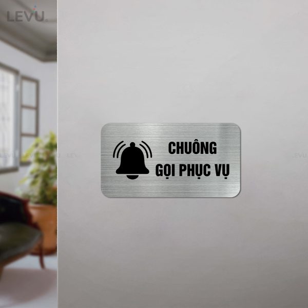 Bảng inox chuông gọi phục vụ LEVU IN50 trang trí quán - Hình ảnh 2