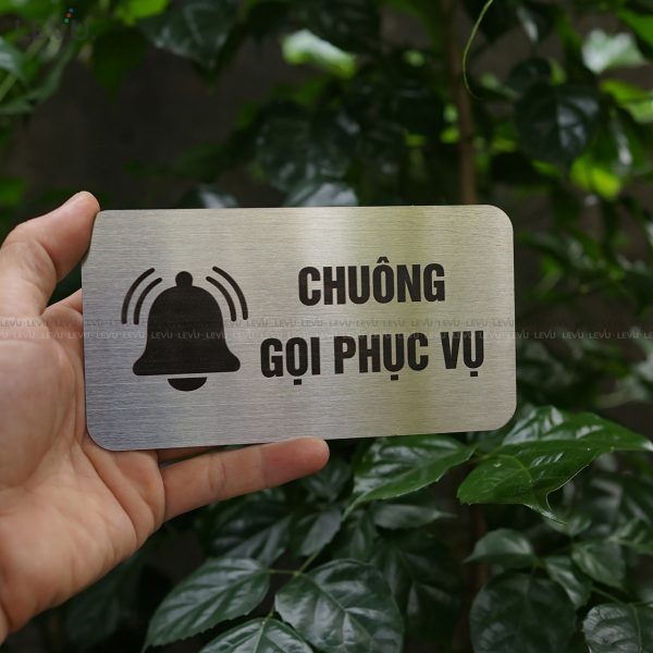 Bảng inox chuông gọi phục vụ LEVU IN50 trang trí quán