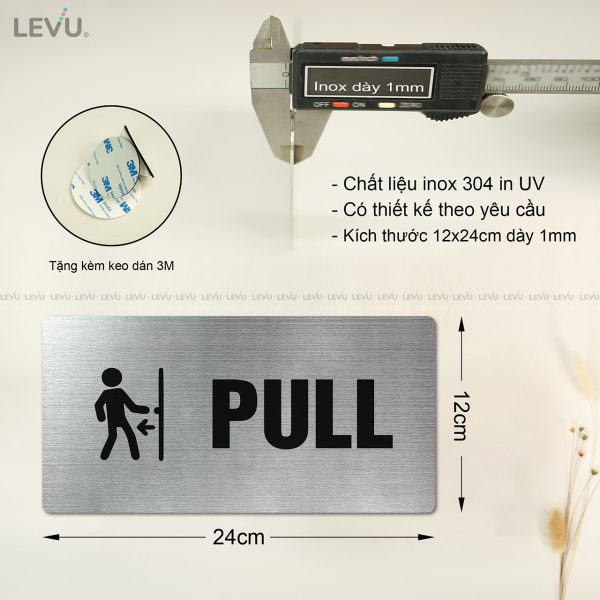 Bảng inox decor cửa pull push LEVU INP15 - Hình ảnh 5