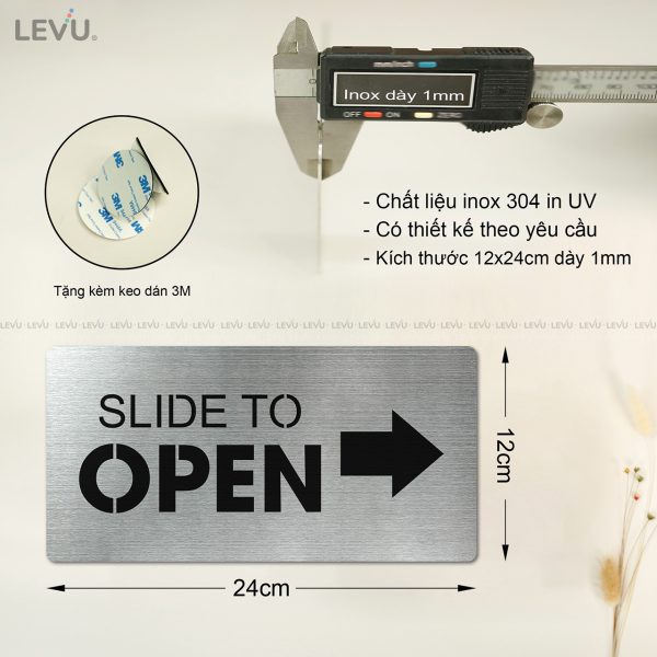 Bảng inox đóng mở cửa kéo slide to open LEVU INP08 - Hình ảnh 4