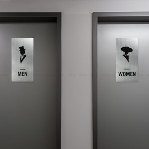 Bảng hiệu inox toilet men women LEVU INL34