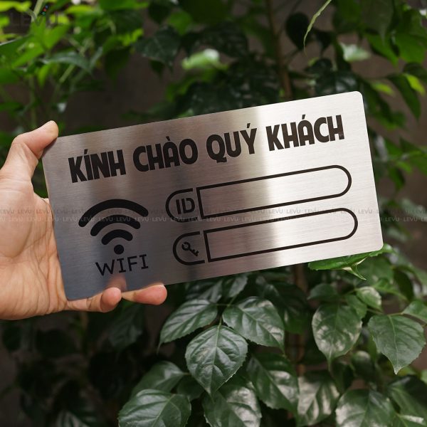 Bảng hiệu inox ghi thông tin wifi password LEVU INW02 - Hình ảnh 8