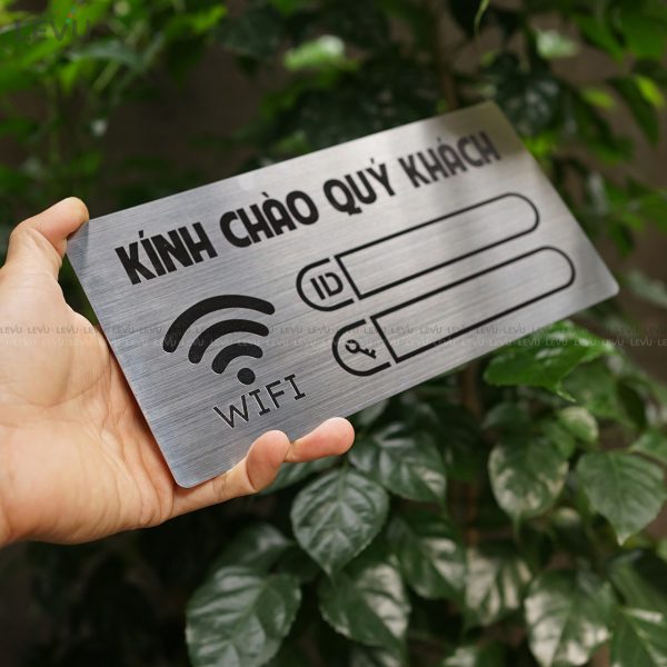 Bảng hiệu inox ghi thông tin wifi password LEVU INW02 - Hình ảnh 6