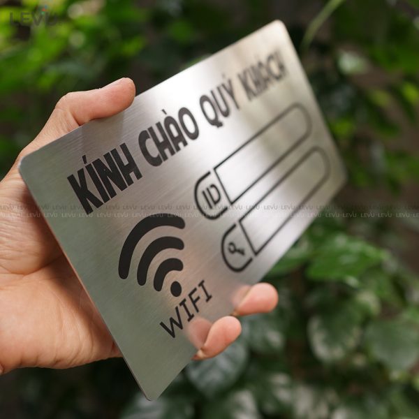 Bảng hiệu inox ghi thông tin wifi password LEVU INW02 - Hình ảnh 4