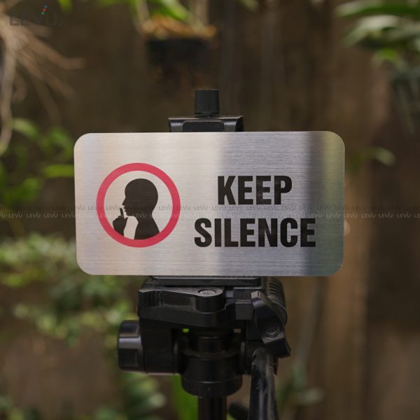 Bảng inox keep silence (vui lòng giữ im lặng) LEVU IN11 - Hình ảnh 8