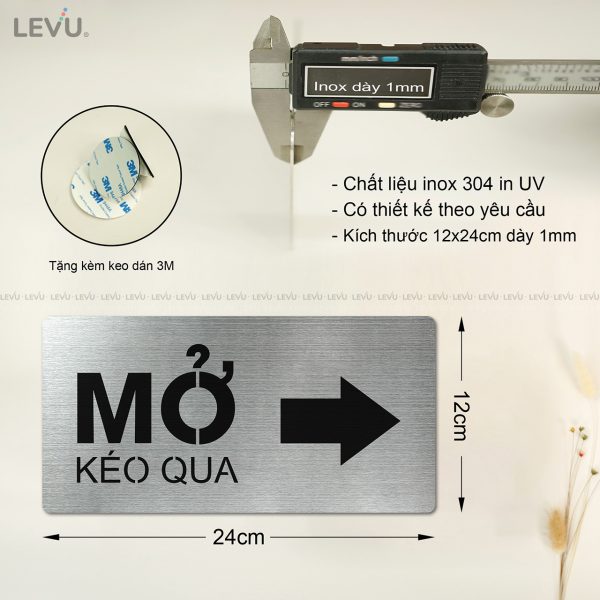 Bảng inox mở cửa kéo qua LEVU INP05 - Hình ảnh 4