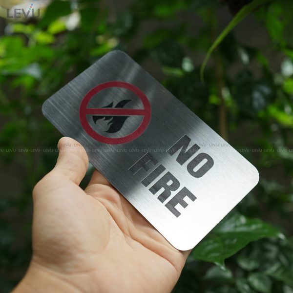 Bảng inox no fire (cấm lửa) LEVU IN02 trang trí - Hình ảnh 10