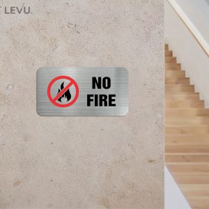 Bảng inox no fire (cấm lửa) LEVU IN02 trang trí