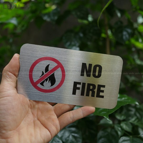 Bảng inox no fire (cấm lửa) LEVU IN02 trang trí - Hình ảnh 6