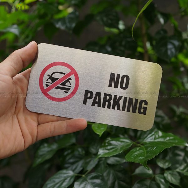 Bảng inox no parking (cấm đậu xe) LEVU IN06 - Hình ảnh 4