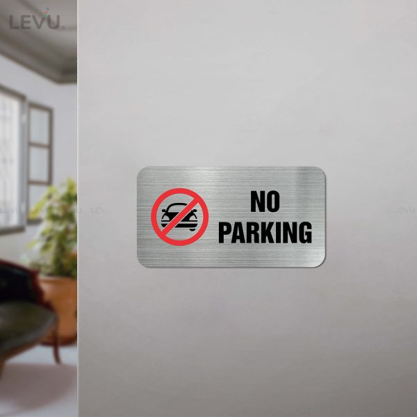 Bảng inox no parking (cấm đậu xe) LEVU IN06 - Hình ảnh 2