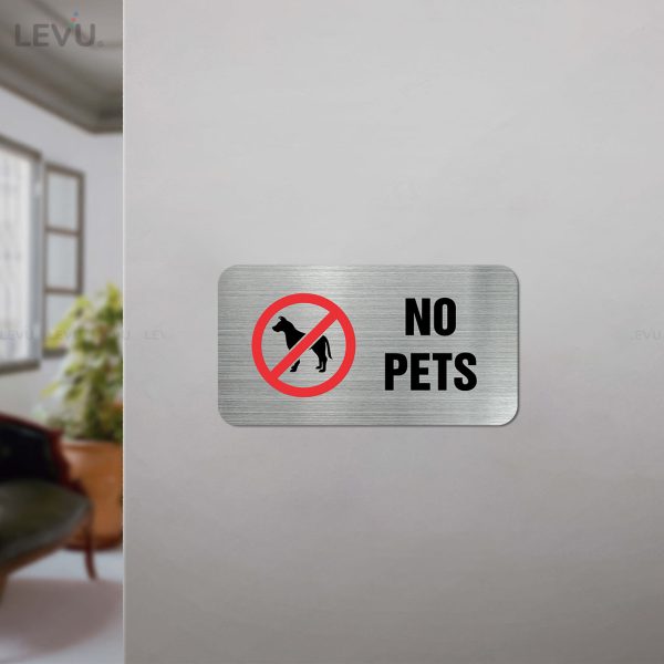 Bảng inox no pets (cấm mang thú cưng) LEVU IN07 - Hình ảnh 2