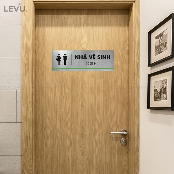 Bảng inox tên nhà vệ sinh LEVU INB05 toilet