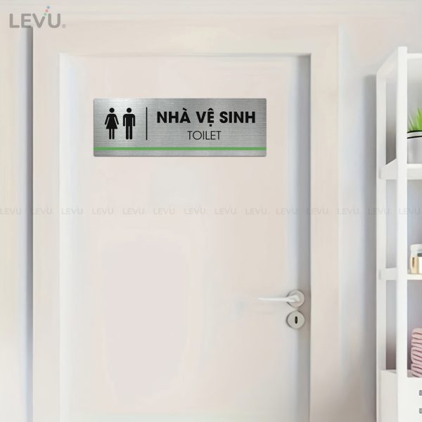 Bảng inox tên nhà vệ sinh LEVU INB05 toilet - Hình ảnh 2