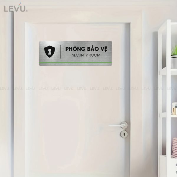 Bảng inox tên phòng bảo vệ LEVU INB07 security room - Hình ảnh 2