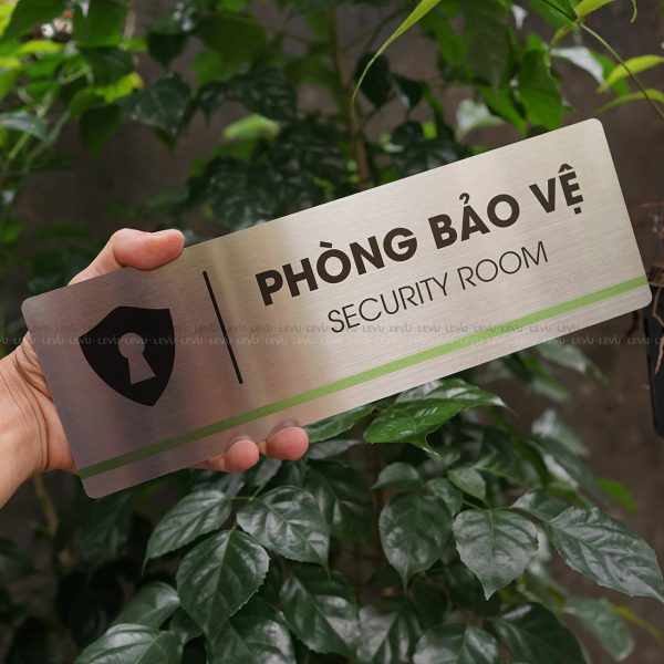 Bảng inox tên phòng bảo vệ LEVU INB07 security room - Hình ảnh 7