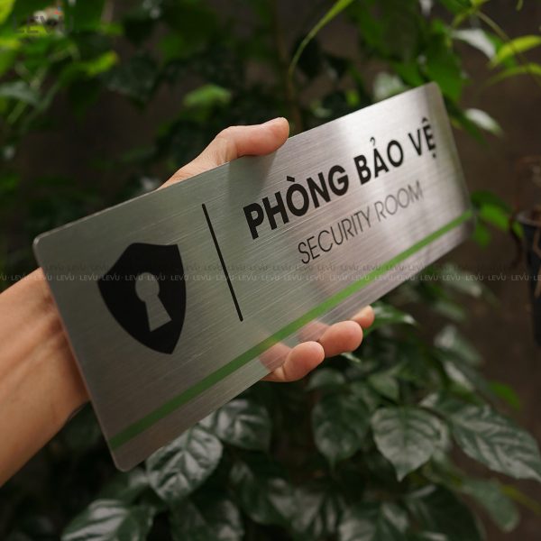 Bảng inox tên phòng bảo vệ LEVU INB07 security room - Hình ảnh 4