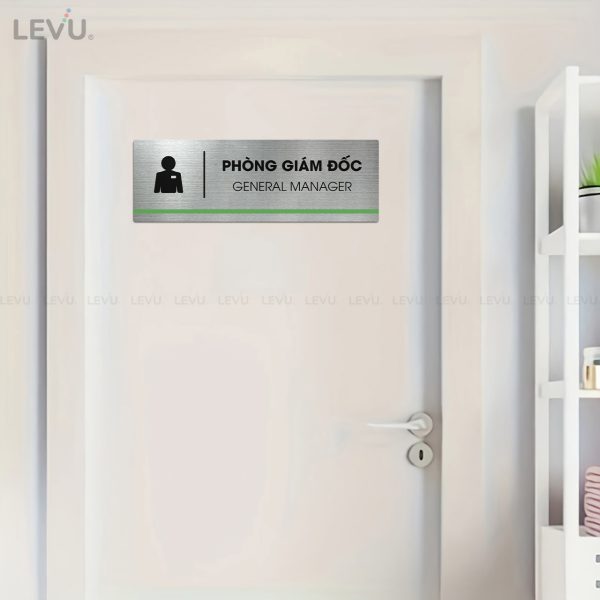 Bảng inox tên phòng giám đốc LEVU INB09 general manager - Hình ảnh 2