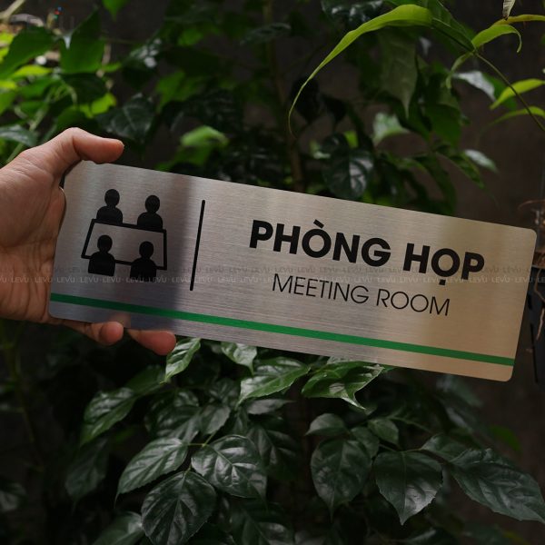 Bảng inox tên phòng họp LEVU INB12 meeting room